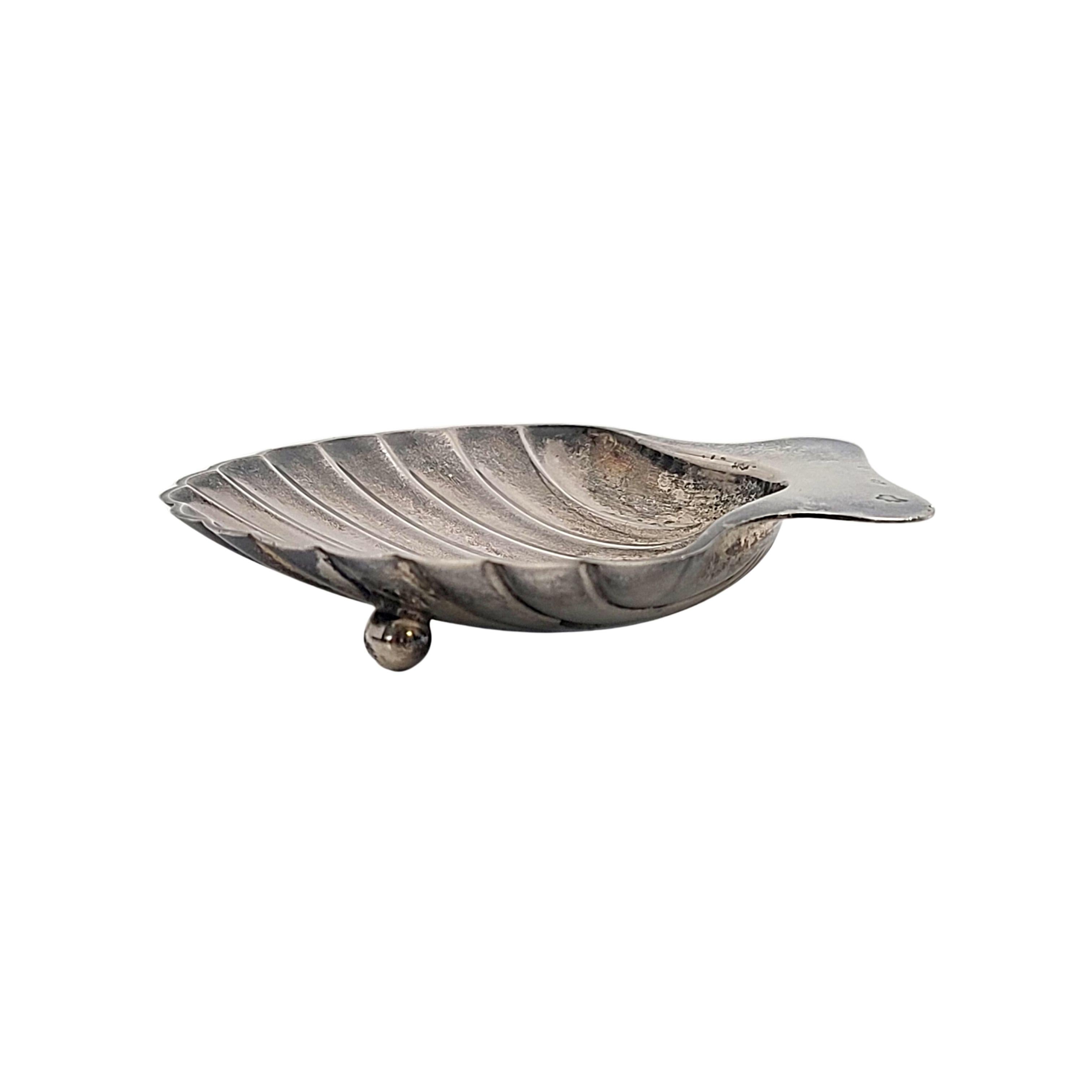 silver scallop shell dish