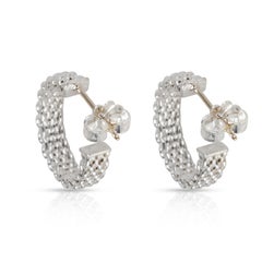 Tiffany & Co. Sterling Silver Small Somerset Mesh Hoop Earrings