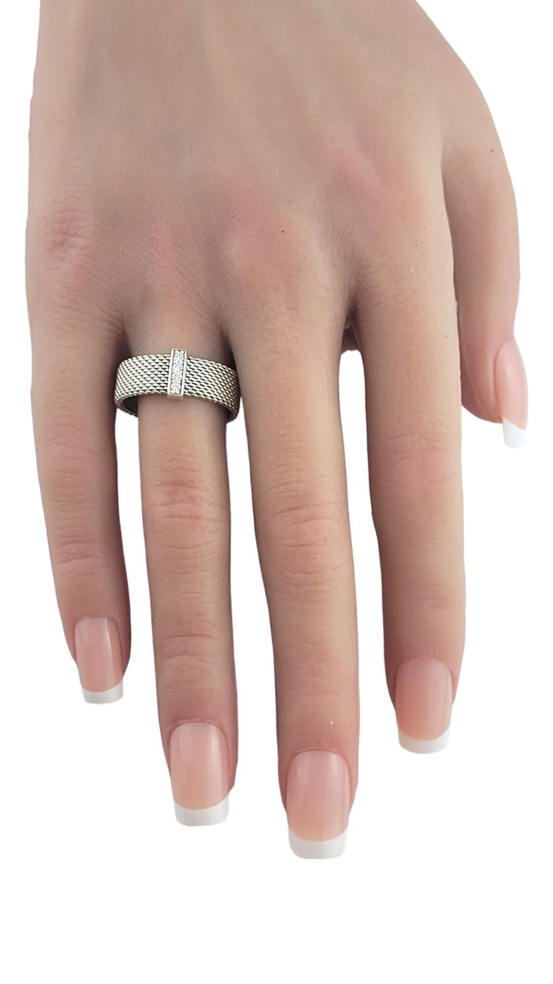 Tiffany & Co. Sterling Silver Somerset Diamond Ring Size 9 #18048 1
