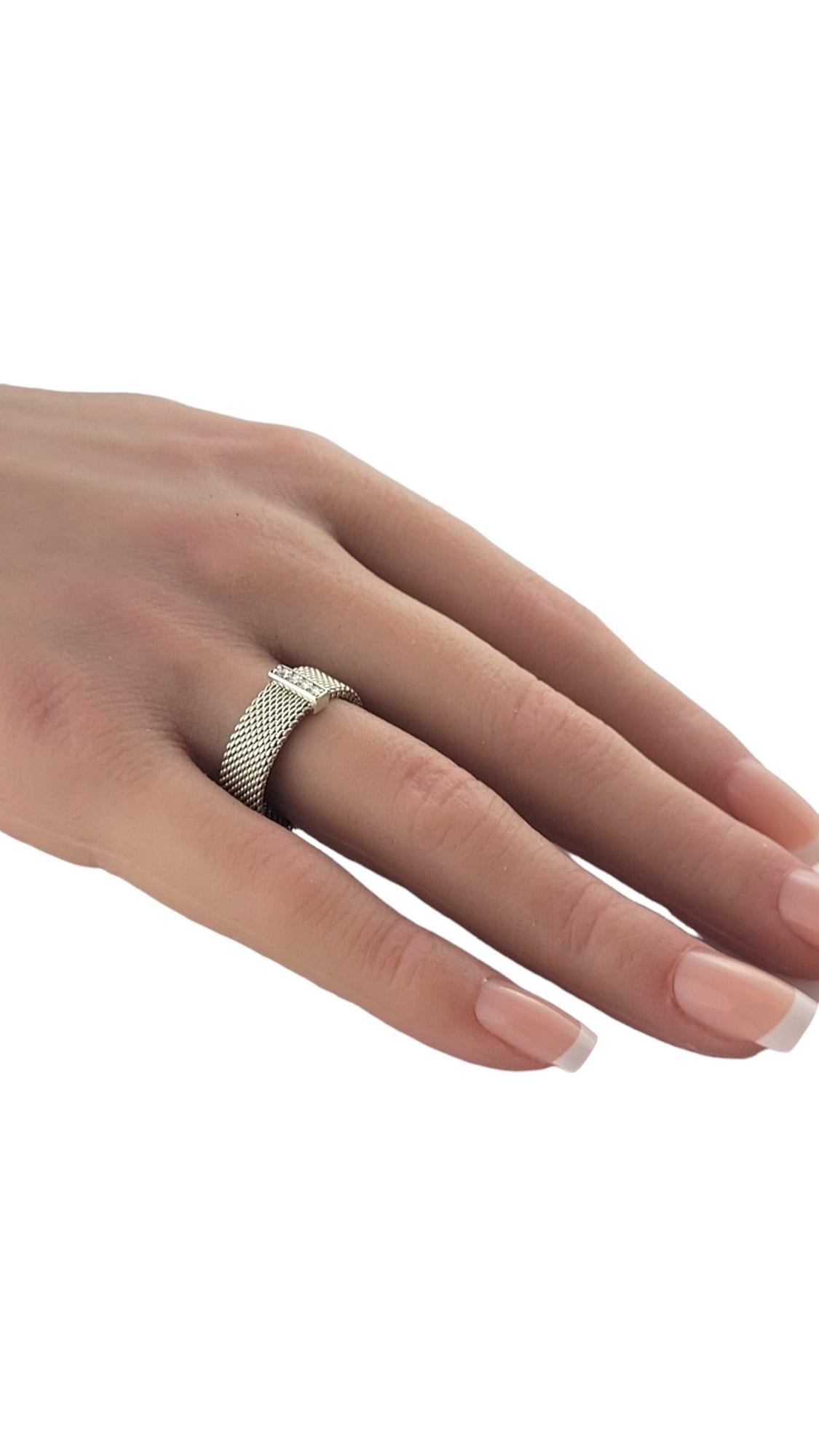 Tiffany & Co. Sterling Silver Somerset Diamond Ring Size 9 #18048 2