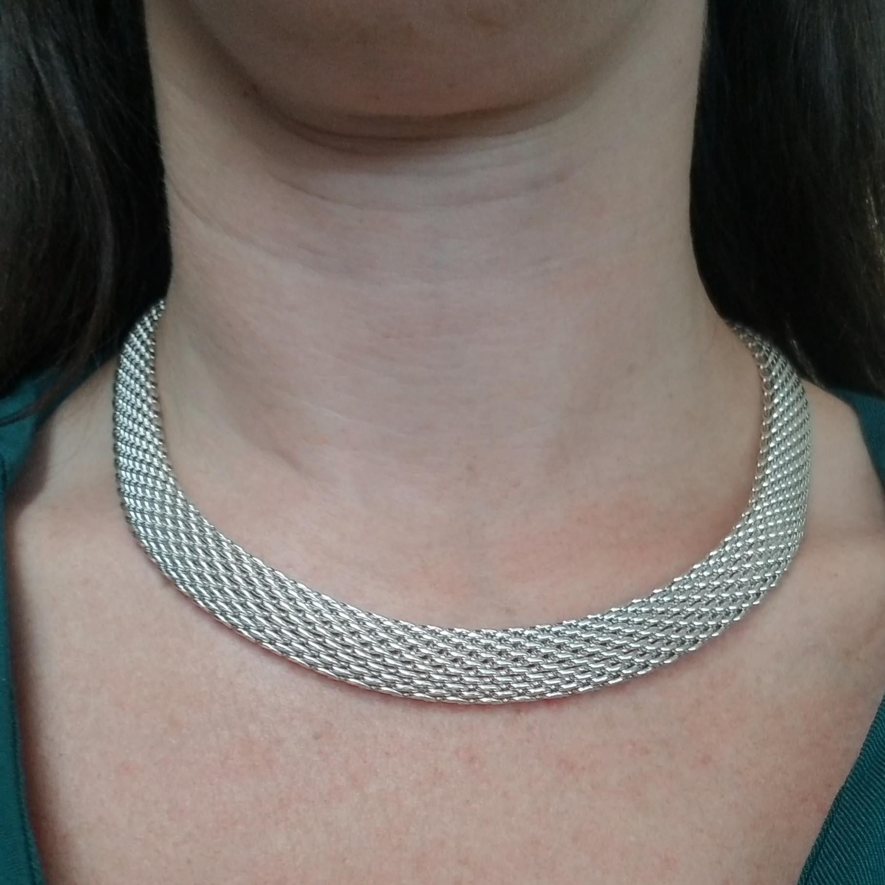 tiffany & co. silver choker necklace