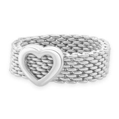 Tiffany & Co. Sterling Silver Somerset Heart Mesh Ring