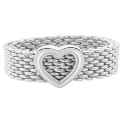 Tiffany & Co. Sterling Silver Somerset Heart Mesh Ring