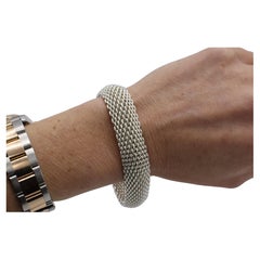 Tiffany & Co. Sterling Silver Somerset Mesh Bangle Bracelet