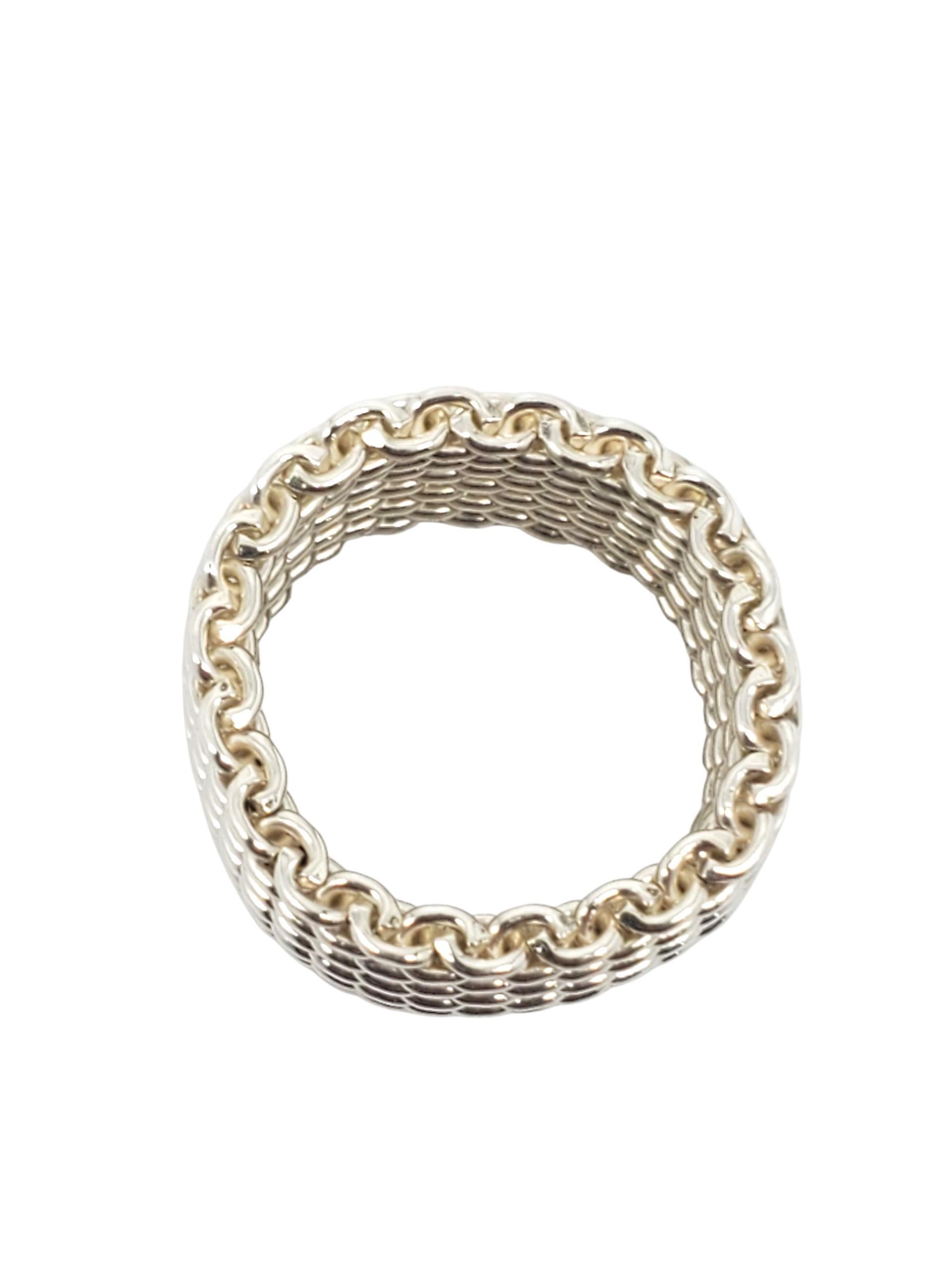 Contemporaneo Tiffany & Co. Anello in argento Sterling Somerset a maglia intrecciata misura 7 #22612 in vendita