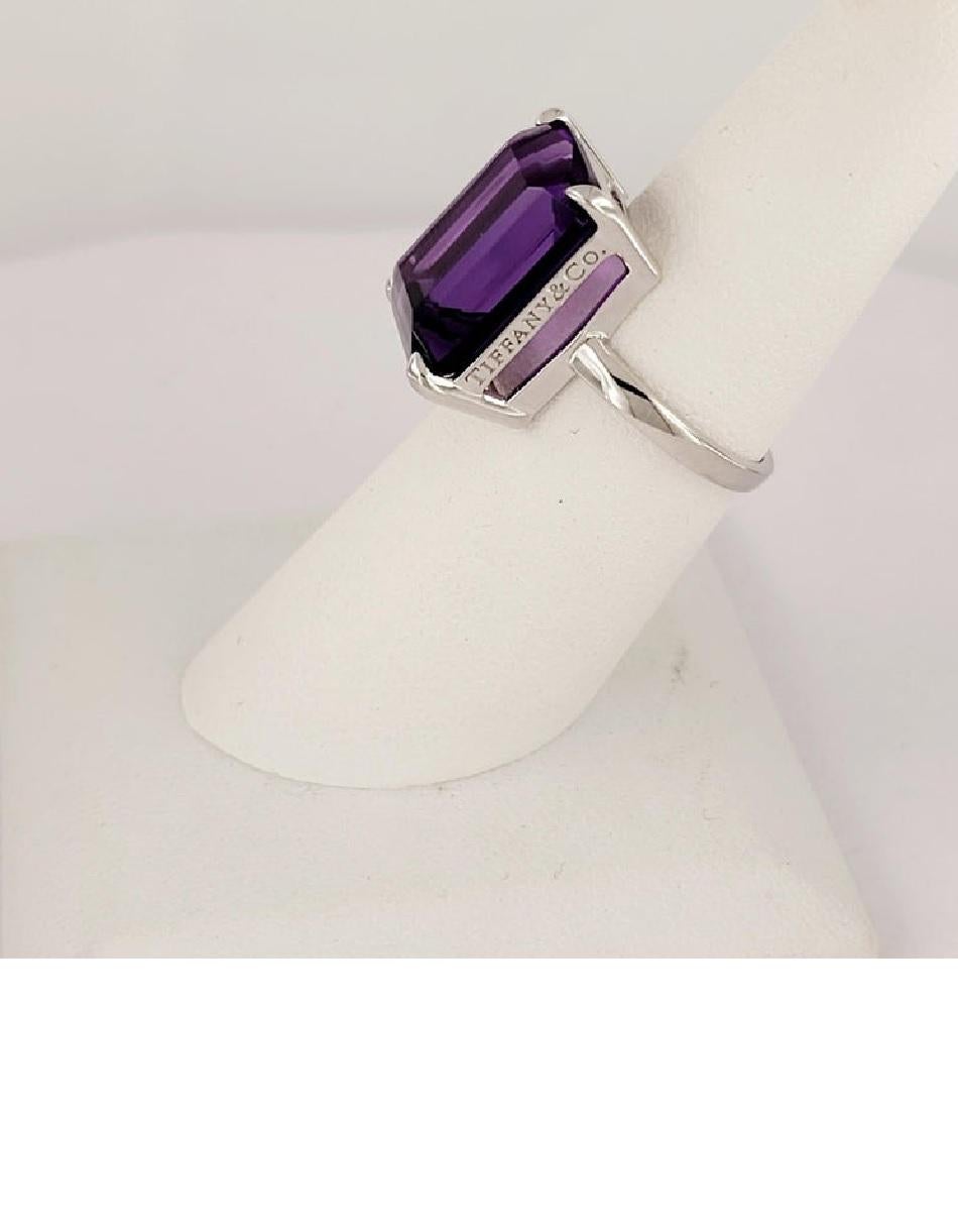 Tiffany & co Sterling Silver Sparkler Amethyst Gemstone Ring Size 6 In New Condition In New York, NY