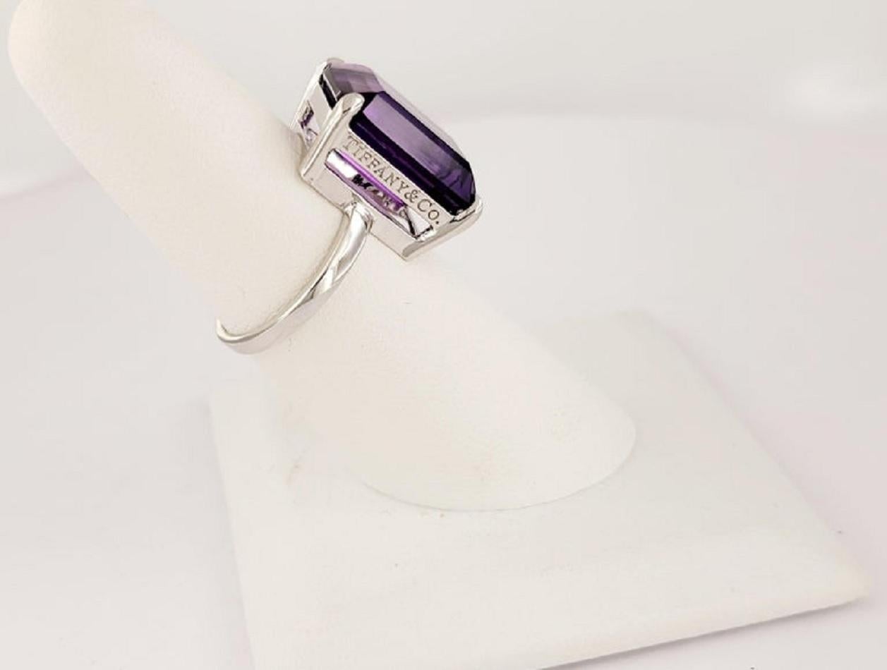Women's Tiffany & co Sterling Silver Sparkler Amethyst Gemstone Ring Size 6