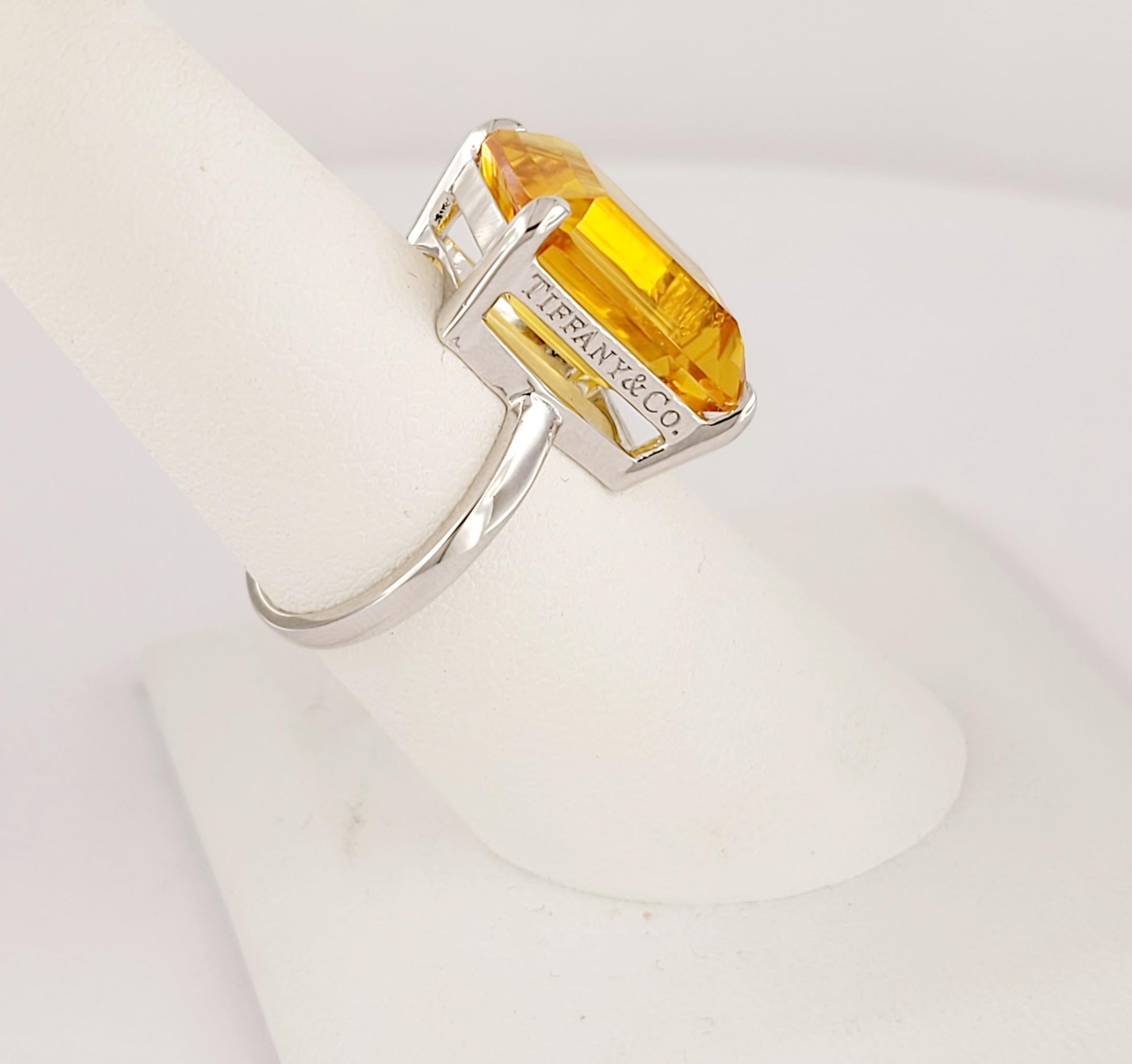Women's or Men's Tiffany & Co. Sterling Silver  Sparklers  Citrine Ring Size 6 For Sale