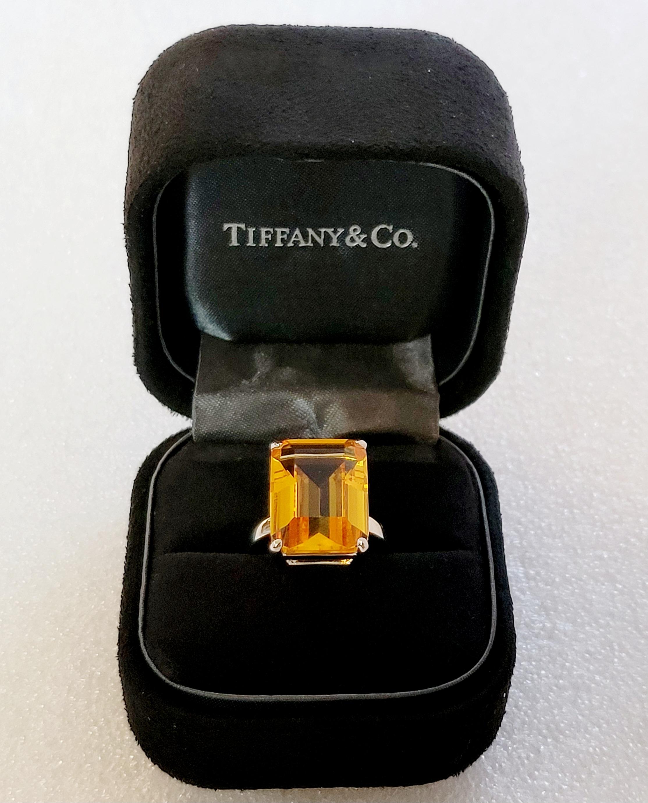 Tiffany & Co. Sterling Silver  Sparklers  Citrine Ring Size 6 In New Condition In New York, NY