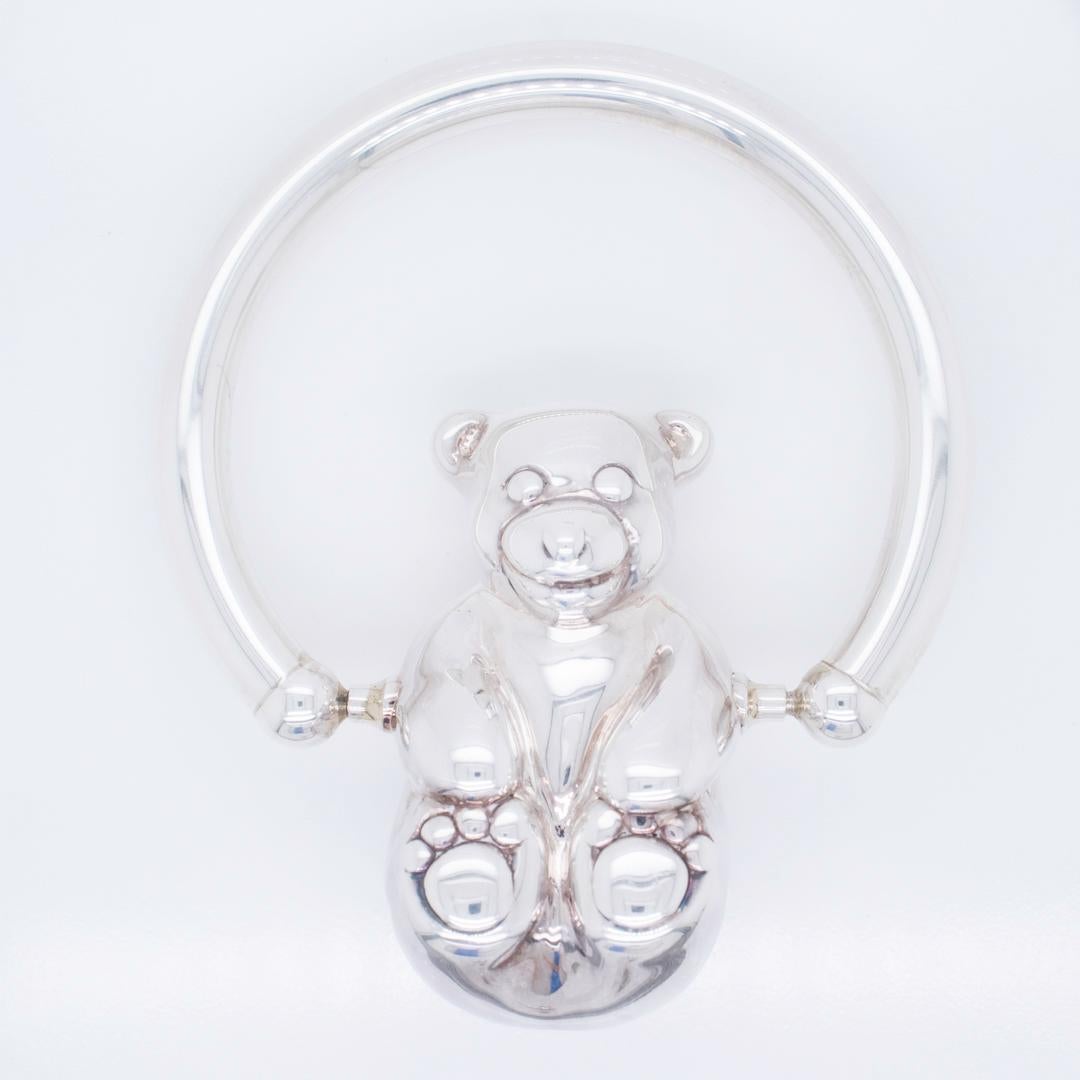 Tiffany & Co. Sterling Silver Spinning Bear Rattle For Sale 1