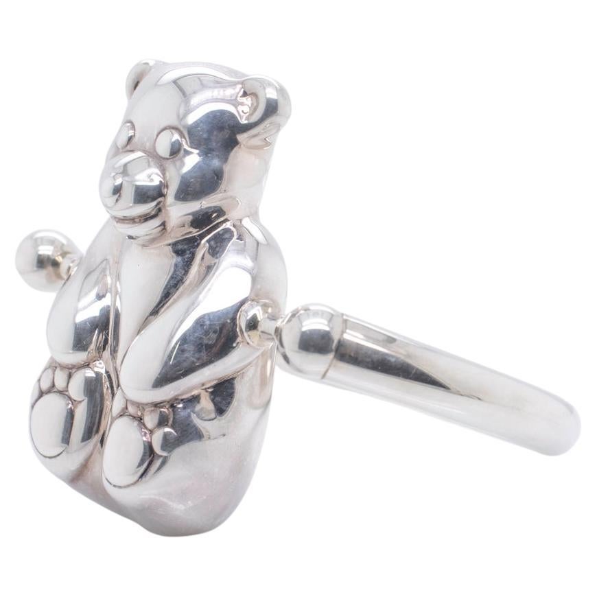 Tiffany & Co. Sterling Silver Spinning Bear Rattle For Sale