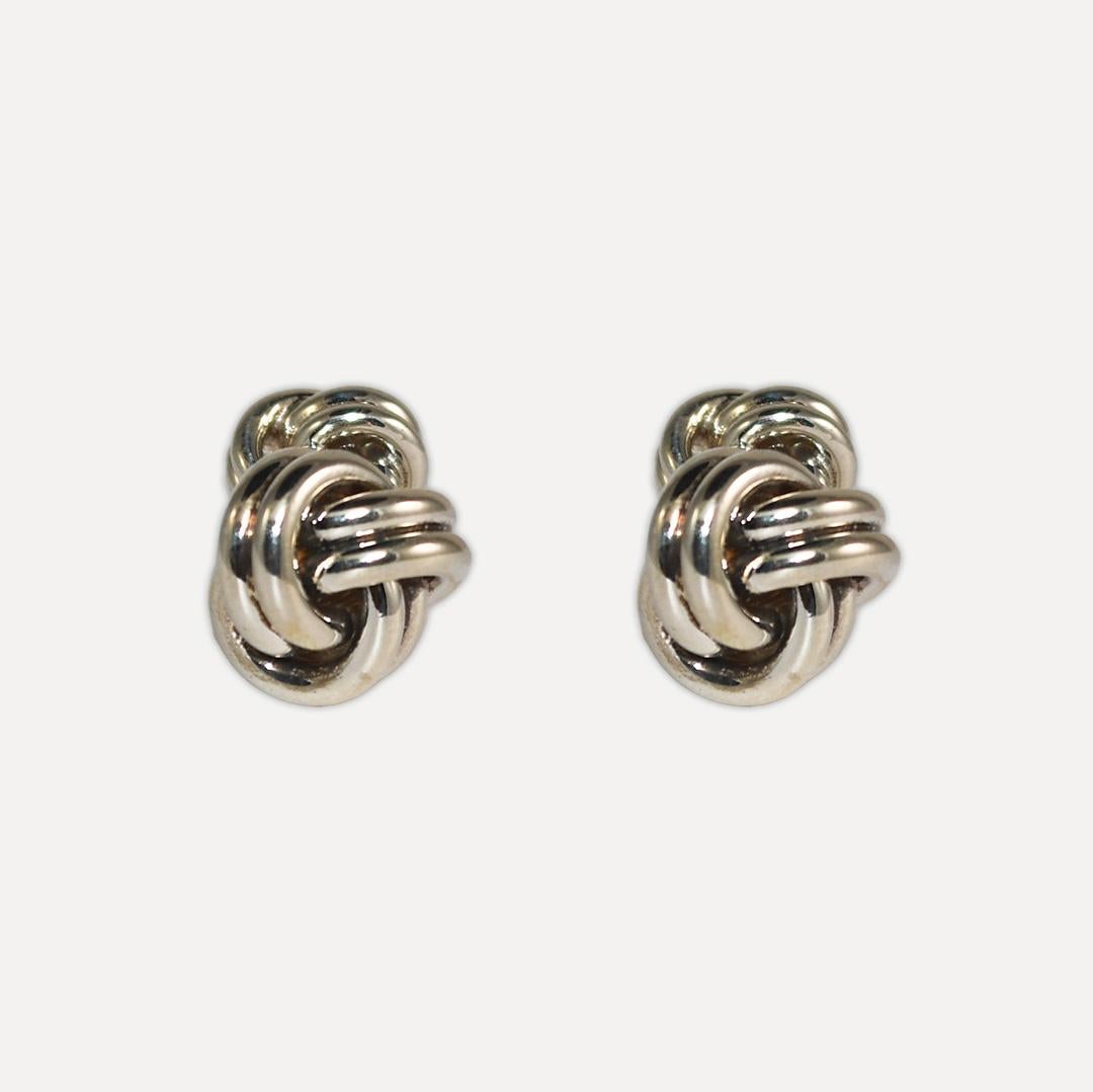 Tiffany & Co. Sterling Silver Spiral Knot Cufflinks 16.8g In Excellent Condition In Laguna Beach, CA