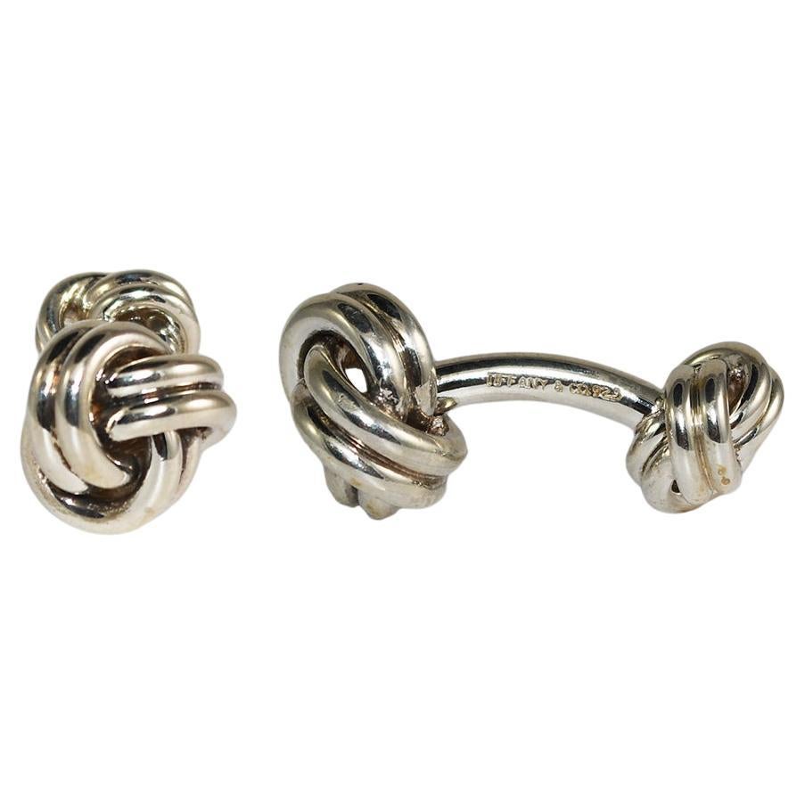 Tiffany & Co. Manschettenknöpfe mit Spiralknoten aus Sterlingsilber 16,8 g