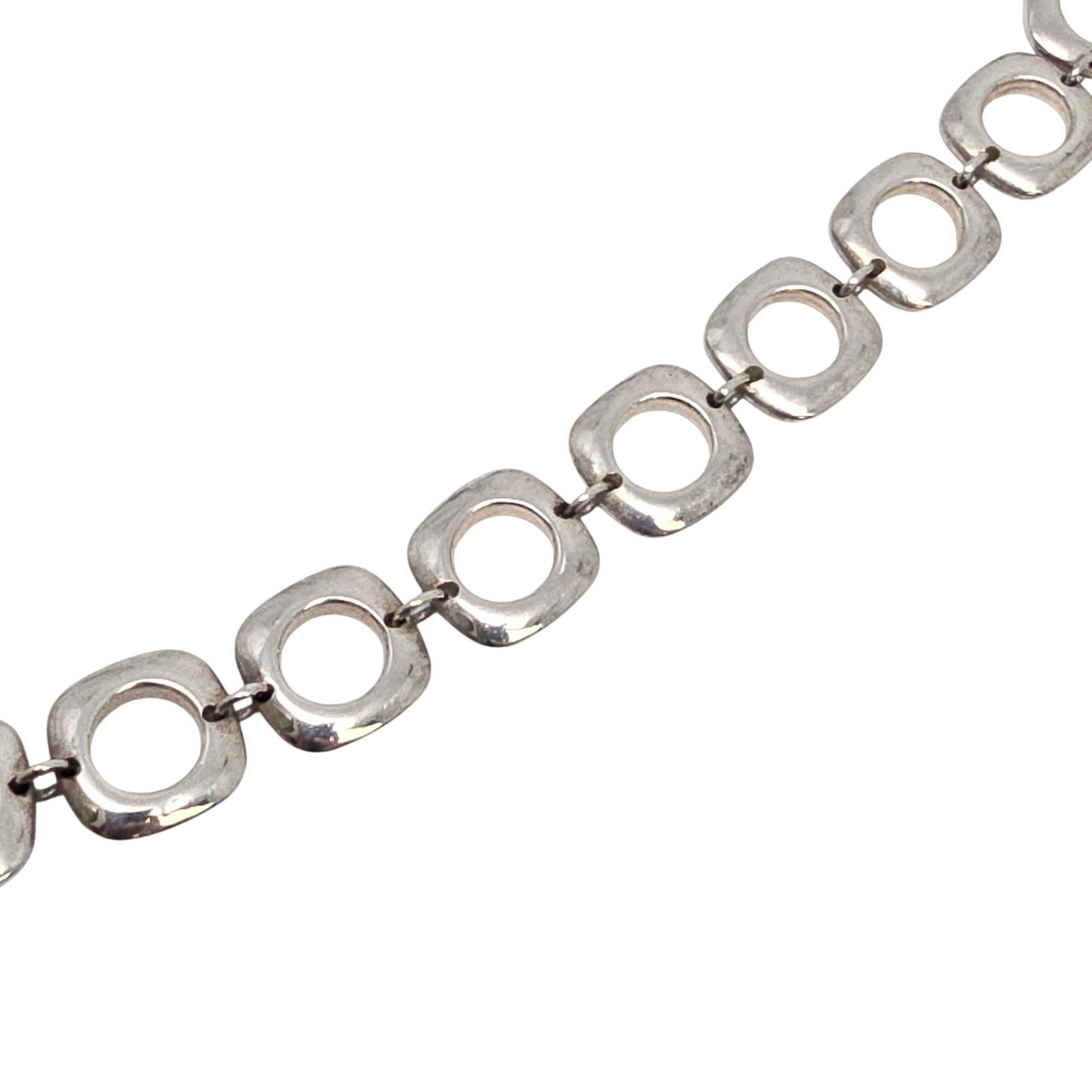 Women's Tiffany & Co Sterling Silver Square Cushion Link Chain Toggle Necklace #22455 For Sale