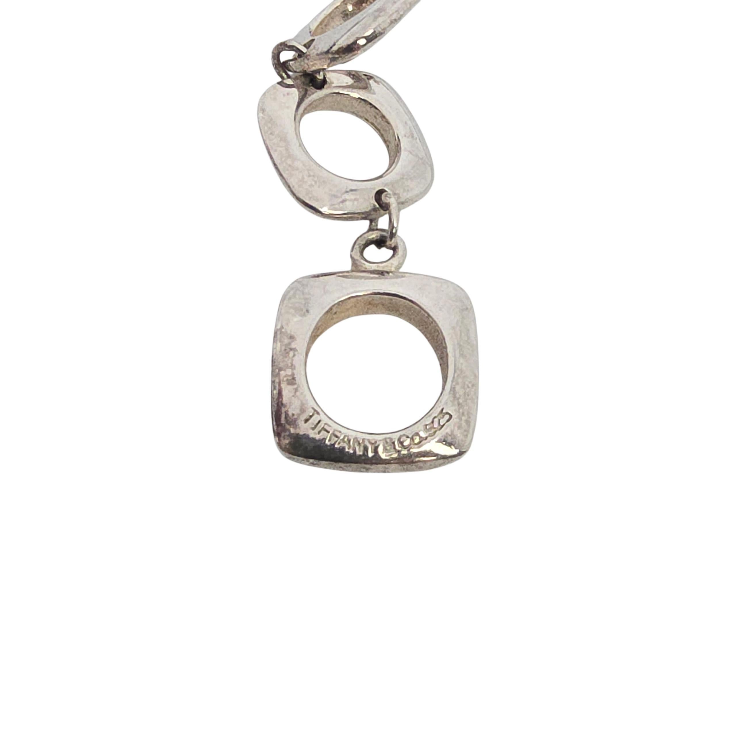 Tiffany & Co Sterling Silver Square Cushion Link Chain Toggle Necklace #22455 For Sale 2