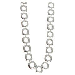 Tiffany & Co. Sterling Silver  Square Cushion Link Toggle Necklace