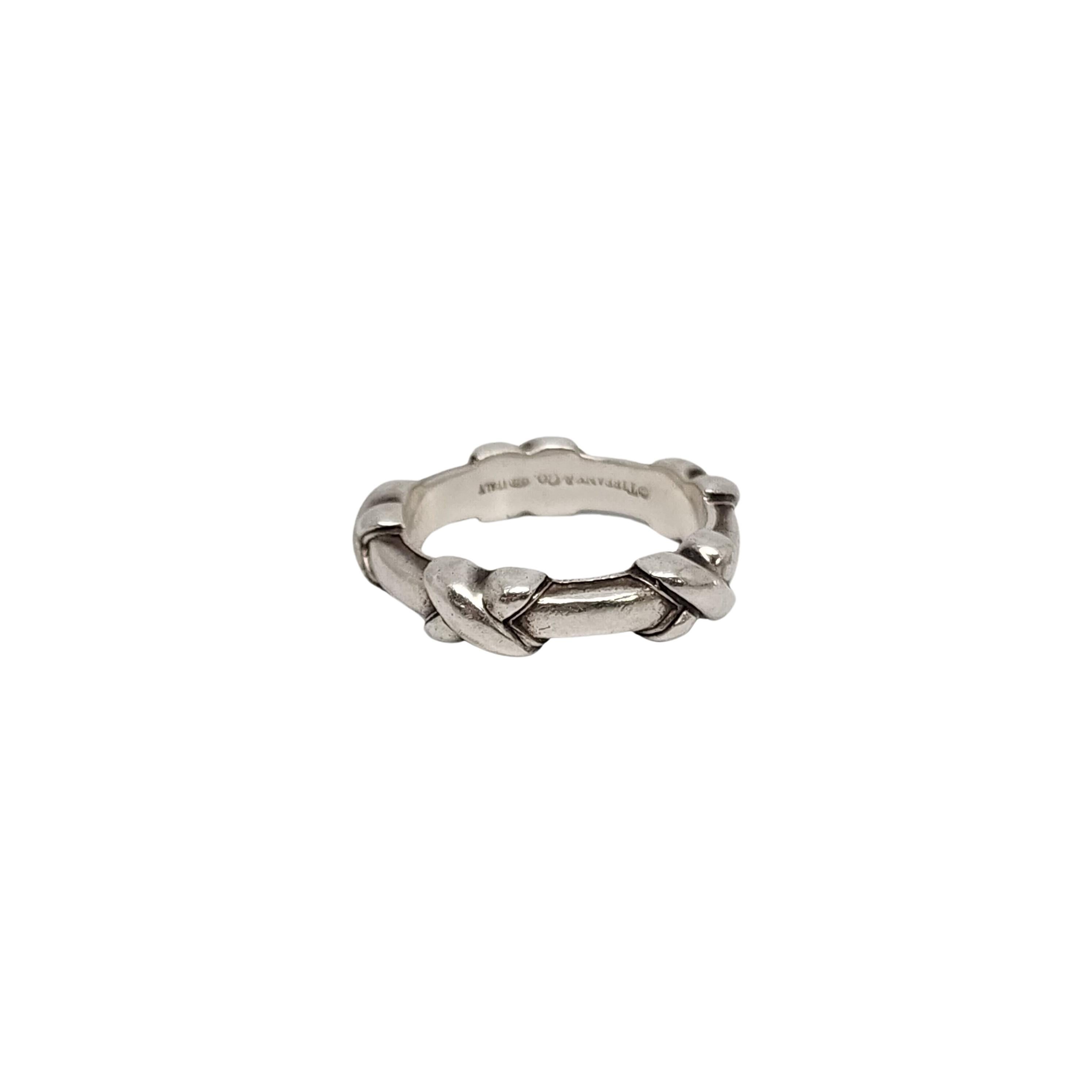 Stapelbarer X-Ringband aus Sterlingsilber von Tiffany & Co, Größe 5 1/2 2