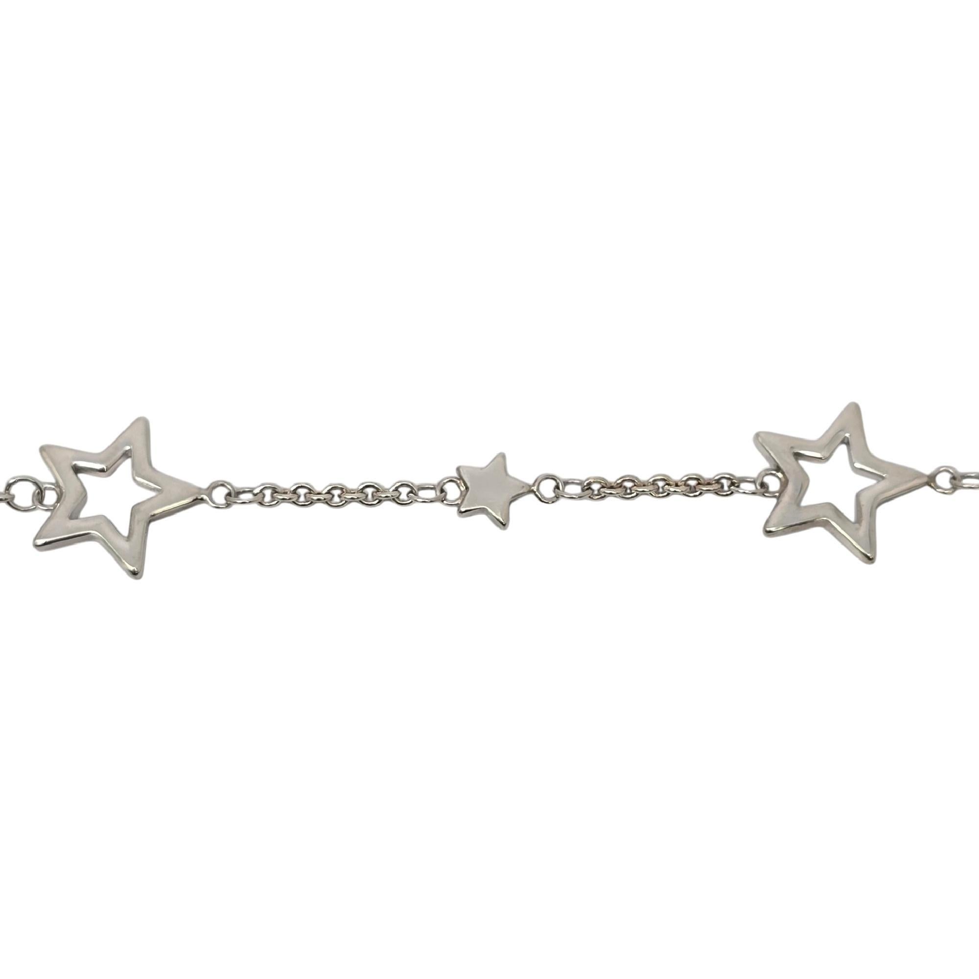 Tiffany & Co Sterling Silver Star Chain Toggle Necklace 16.5