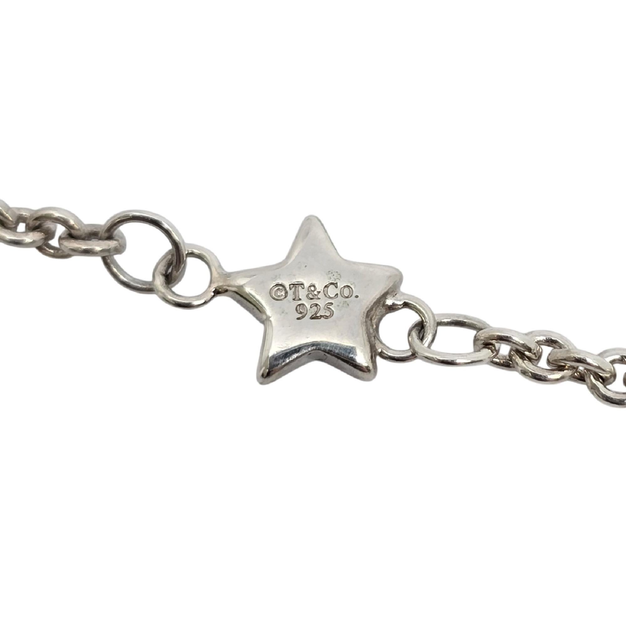 Tiffany & Co Sterling Silver Star Chain Toggle Necklace 16.5