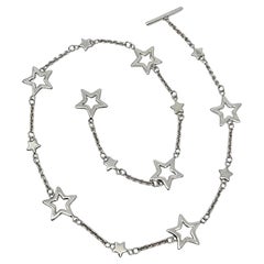 Tiffany & Co Sterling Silver Star Chain Toggle Necklace 16.5" #20808