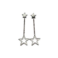 Tiffany & Co. Sterling Silver Star Dangle Drop Earrings