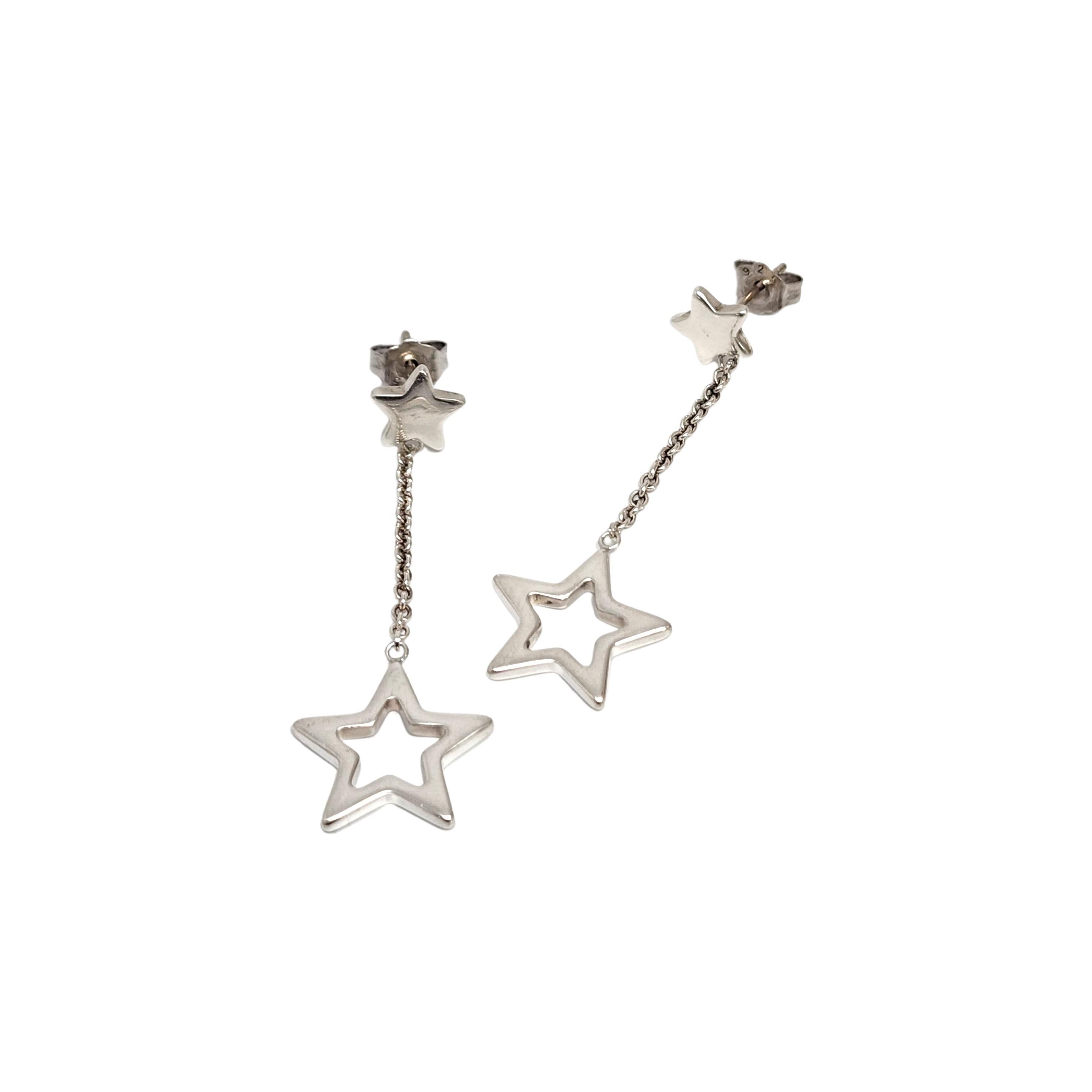 star dangle earrings sterling silver