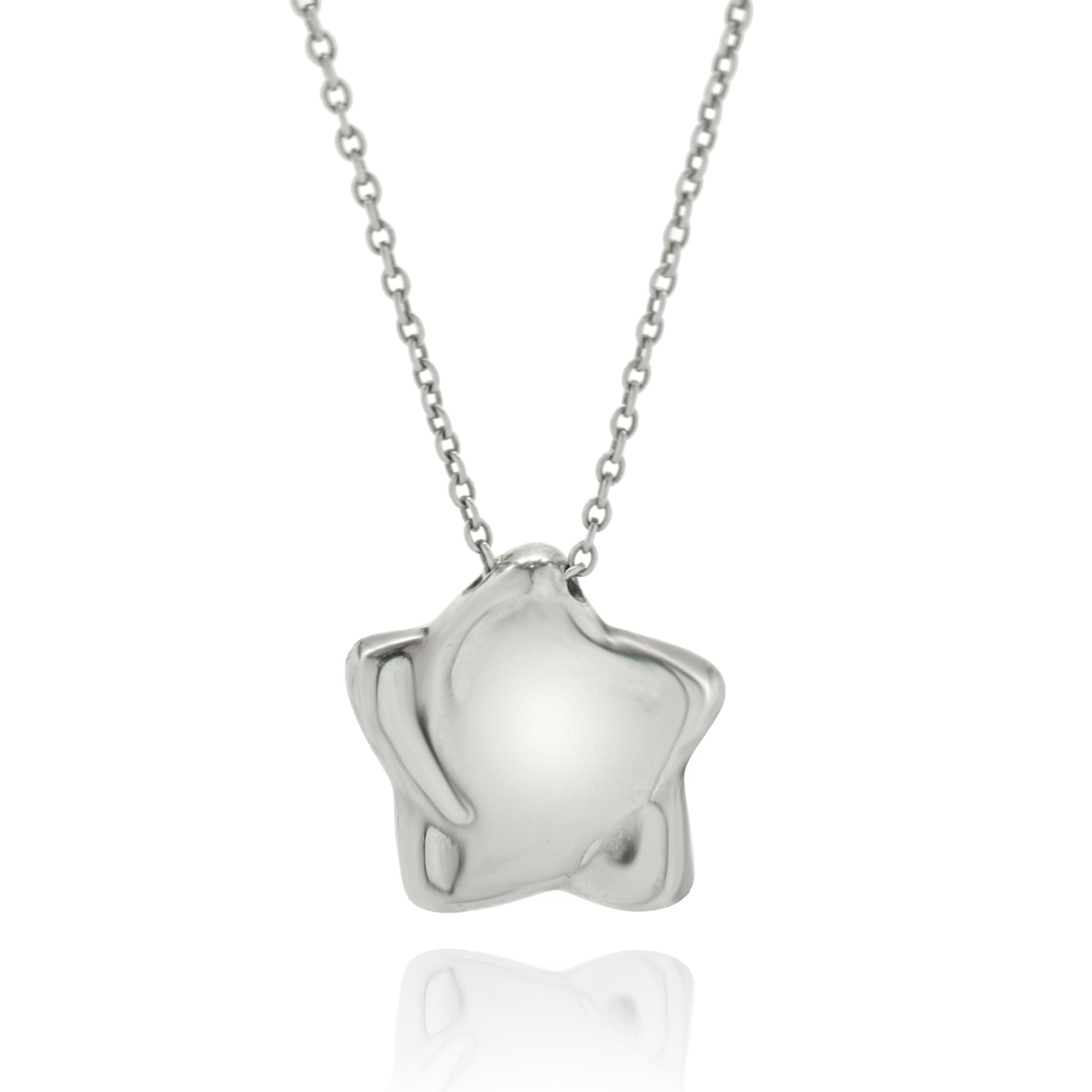 Designer: Tiffany & Co.
Material: Sterling Silver
Length: necklace measures 16.5-inches in length
Weight: 4.19 grams