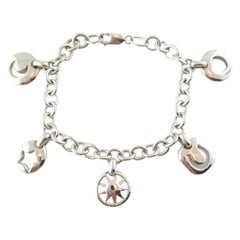 Tiffany & Co. Sterling Silver Stars and Moon Charm Bracelet #17395