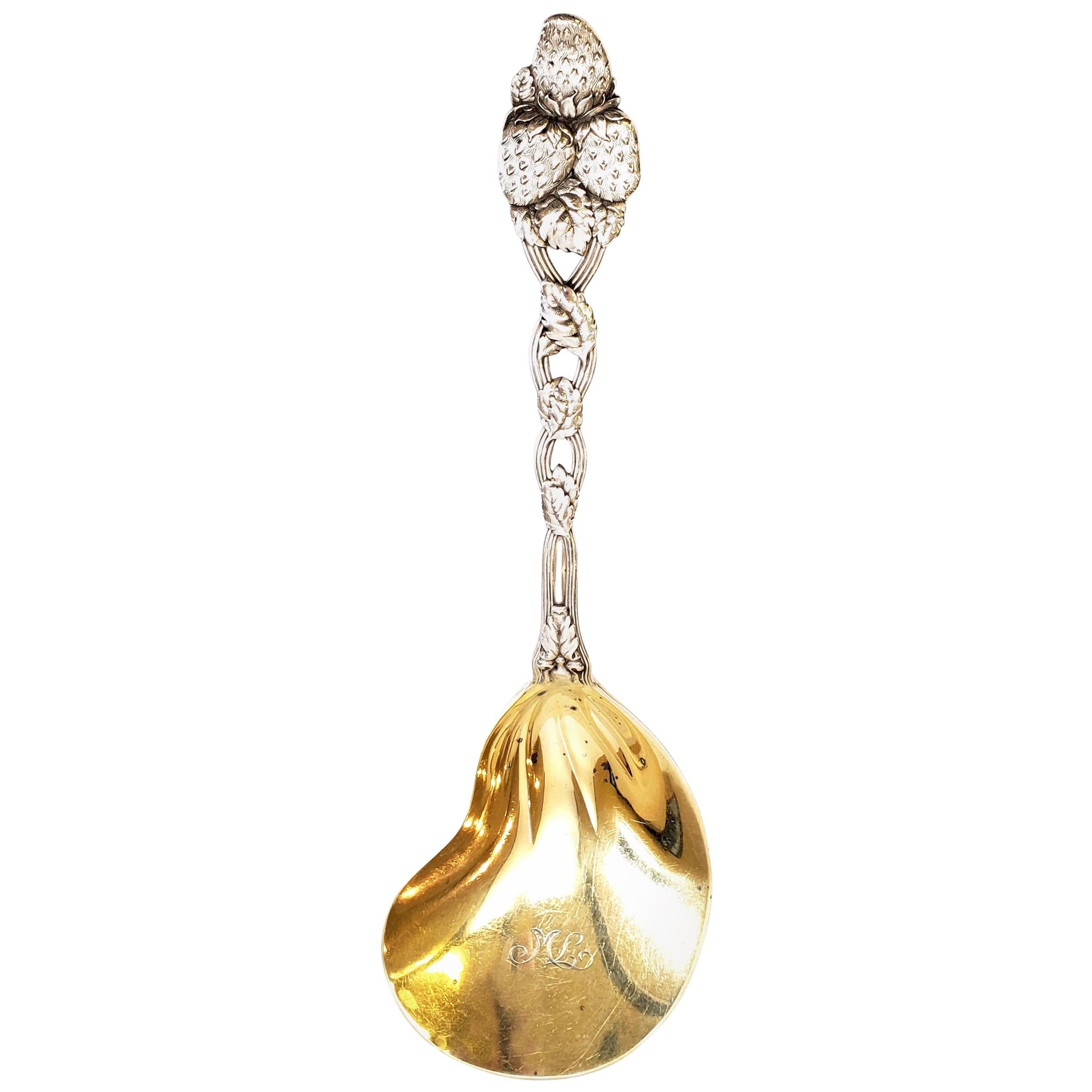 Tiffany & Co. Sterling Silver Strawberry Pattern Berry Spoon For Sale