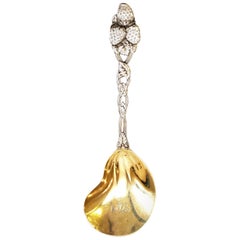 Vintage Tiffany & Co. Sterling Silver Strawberry Pattern Berry Spoon