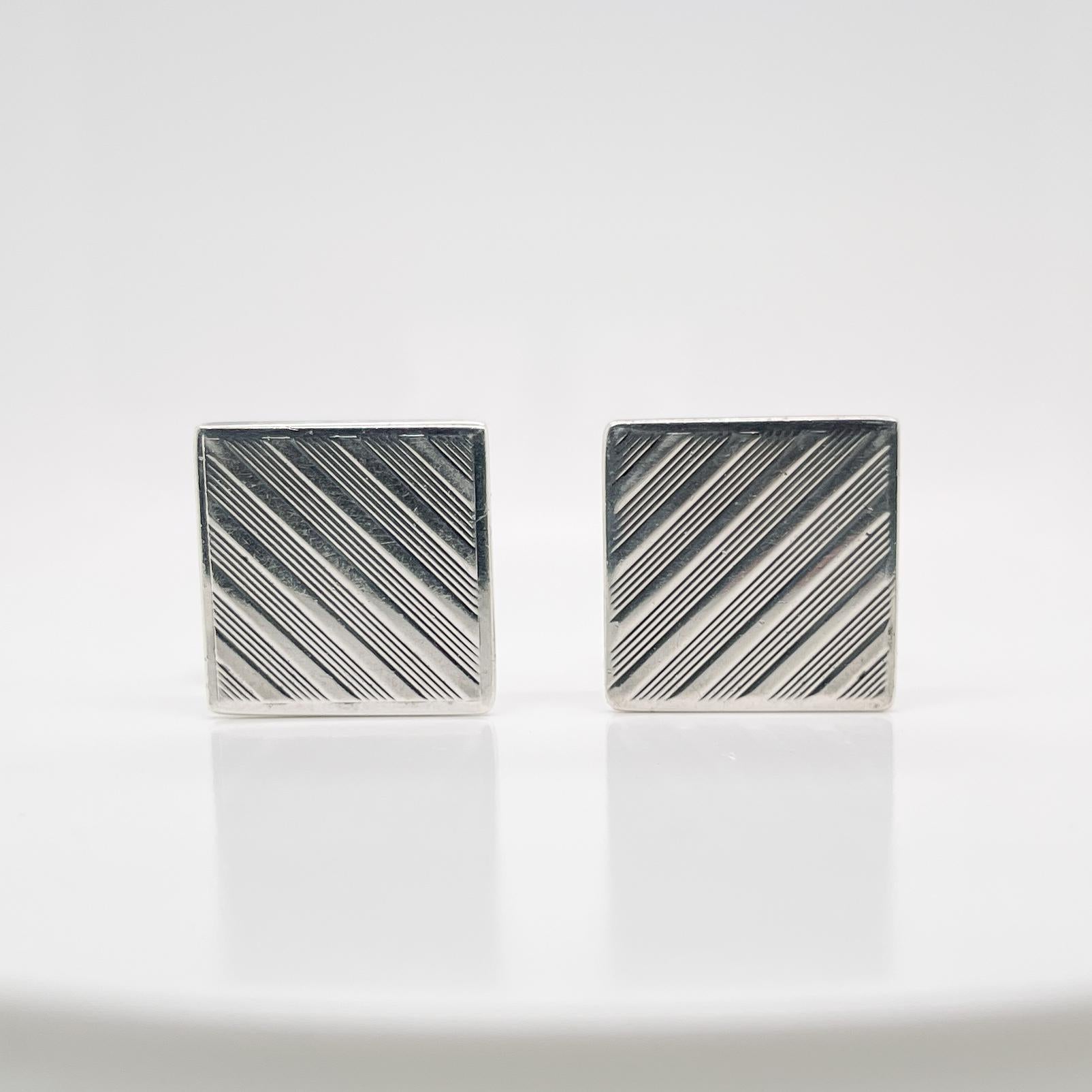 sterling silver square cufflinks