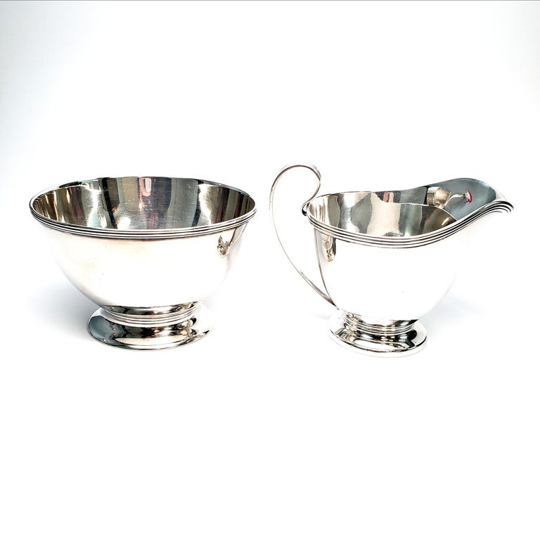 Tiffany and Co. Sterling Silver Sugar Bowl and Creamer Set at 1stDibs