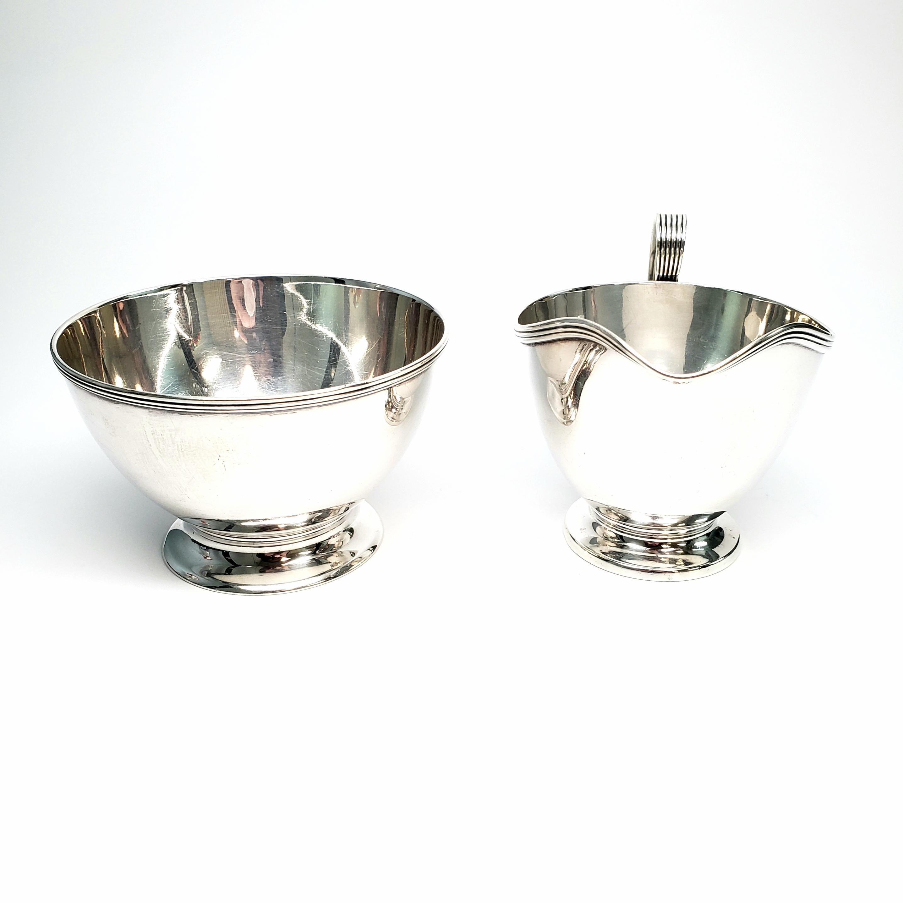Unknown Tiffany & Co. Sterling Silver Sugar Bowl and Creamer Set