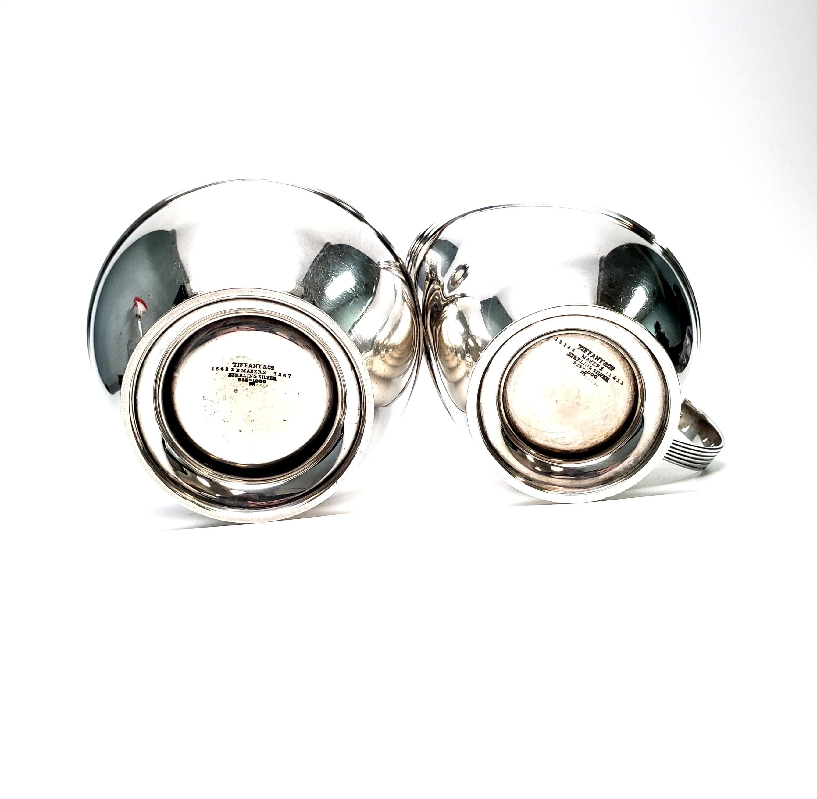 20th Century Tiffany & Co. Sterling Silver Sugar Bowl and Creamer Set