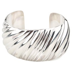 Tiffany & Co Sterling Silver Swirl Cuff, Retired Bracelet from Florence, Italy