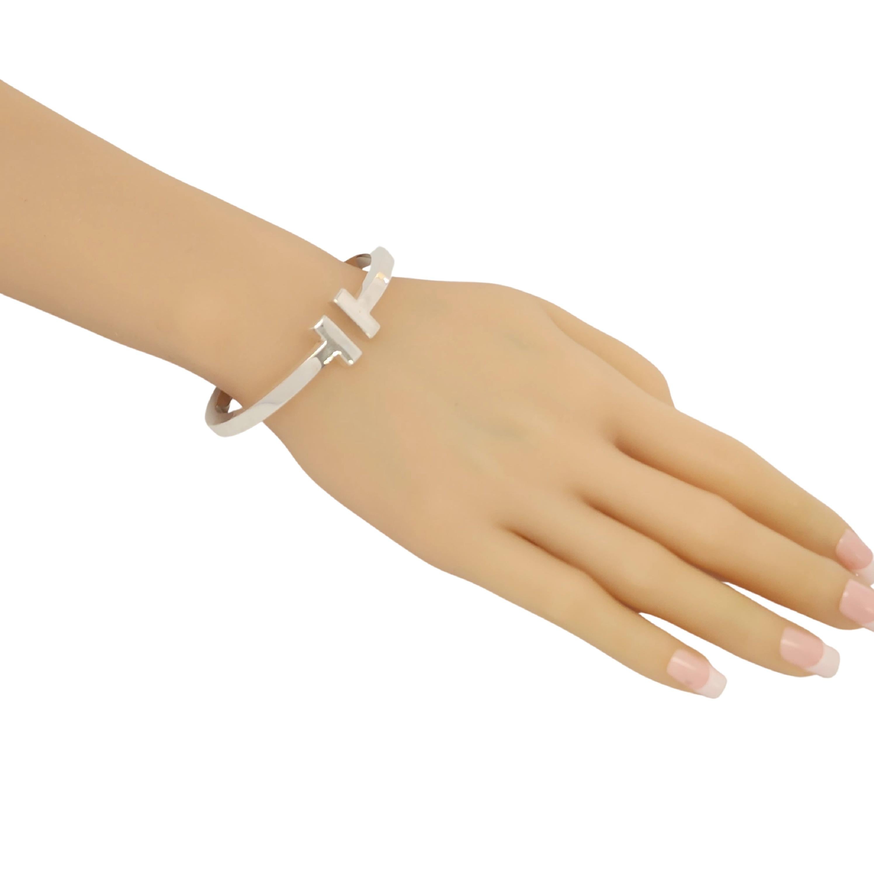Tiffany & Co. Sterling Silver T Square Bracelet In Good Condition In Washington Depot, CT