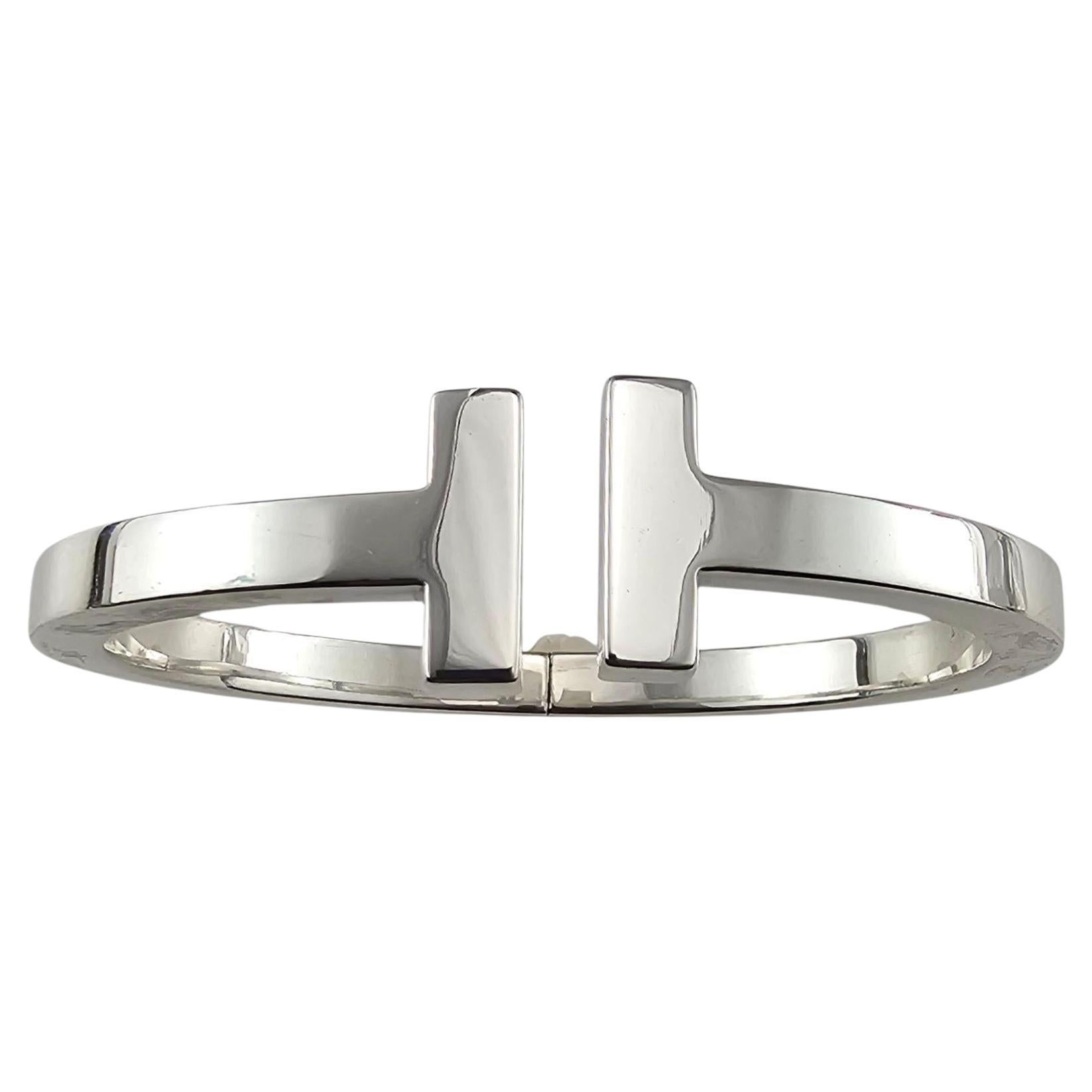 Tiffany & Co. Bracciale con cerniera quadrata a T in argento sterling con scatola #23714