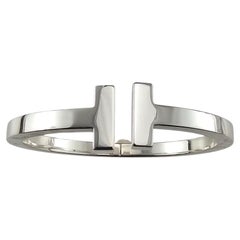 Tiffany & Co. Sterling Silver T Square Hinged Cuff Bracelet w/Box #23714