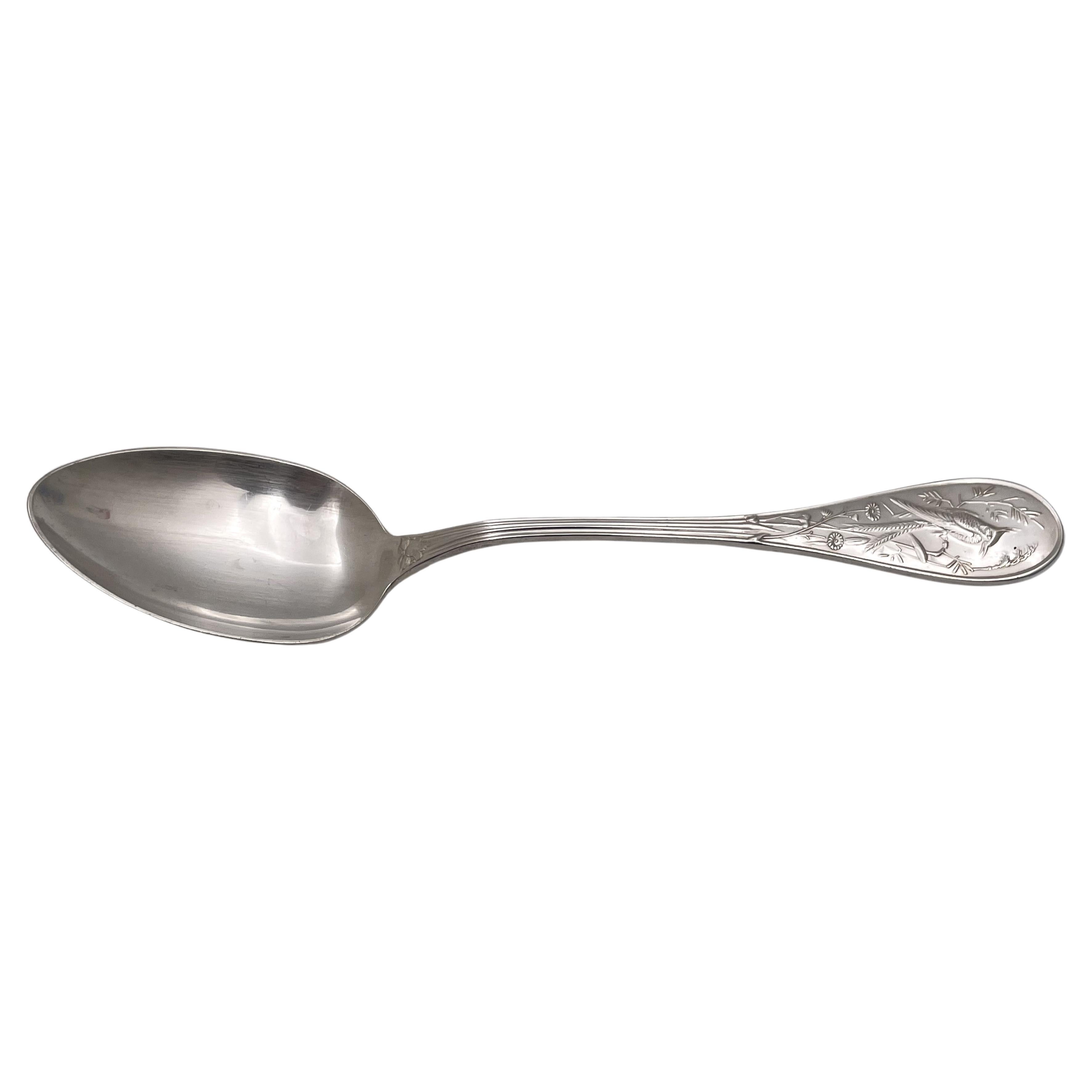 Tiffany & Co. Sterling Silver Tablespoon in Audubon Pattern For Sale