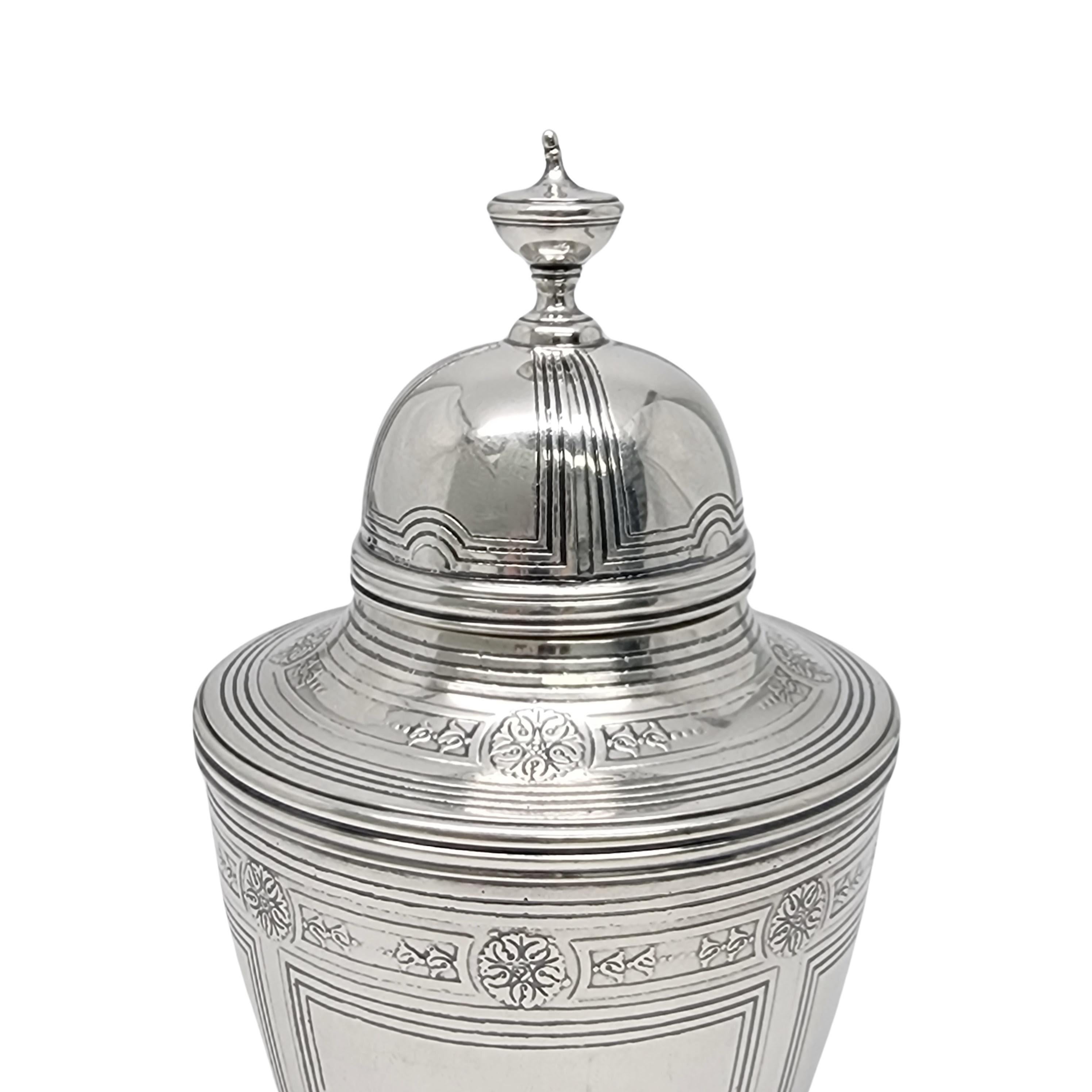 Tiffany & Co Sterling Silver Tea Caddy with Monogram #16850 For Sale 1