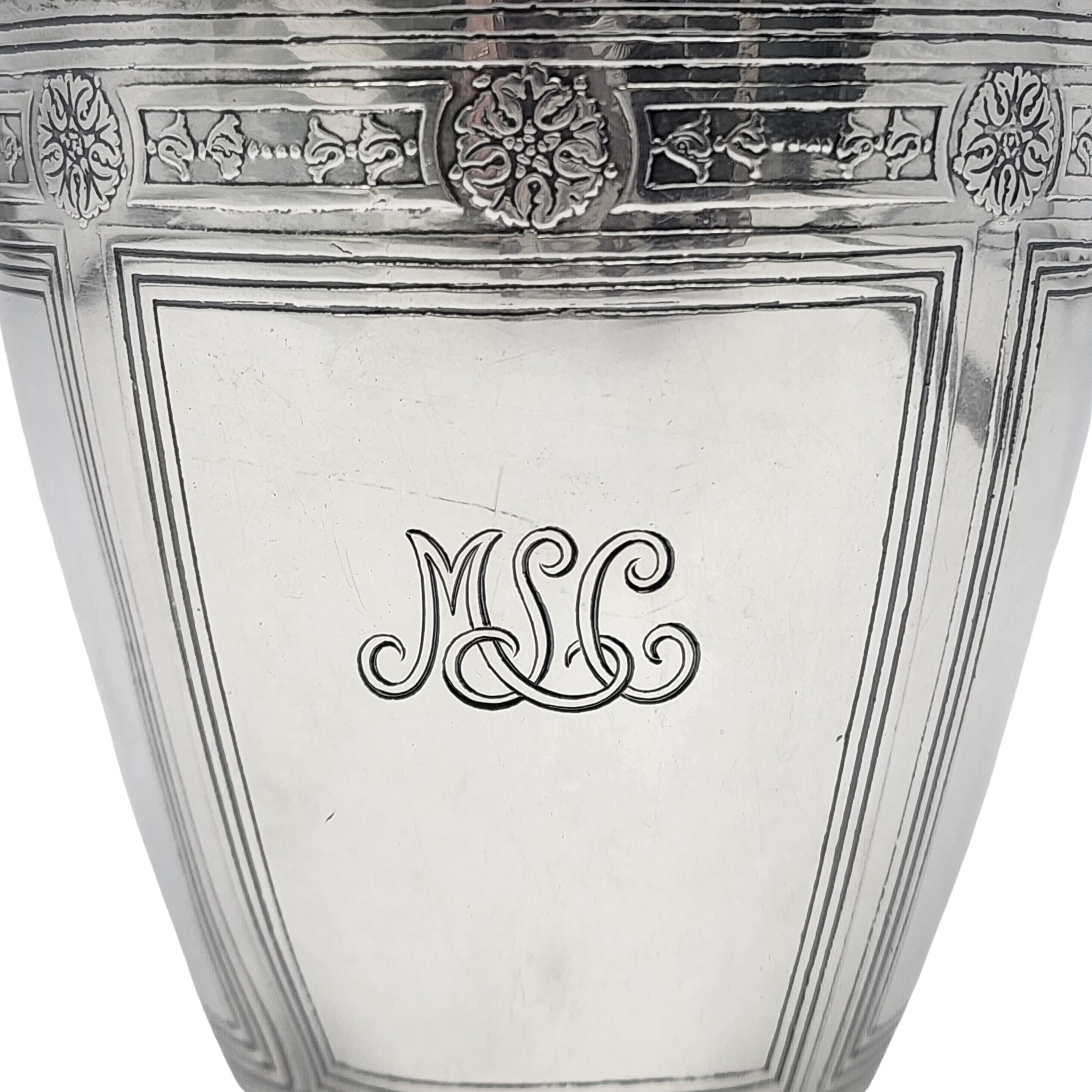 Tiffany & Co Sterling Silver Tea Caddy with Monogram #16850 For Sale 3