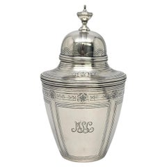 Tiffany & Co Sterling Silver Tea Caddy with Monogram #16850