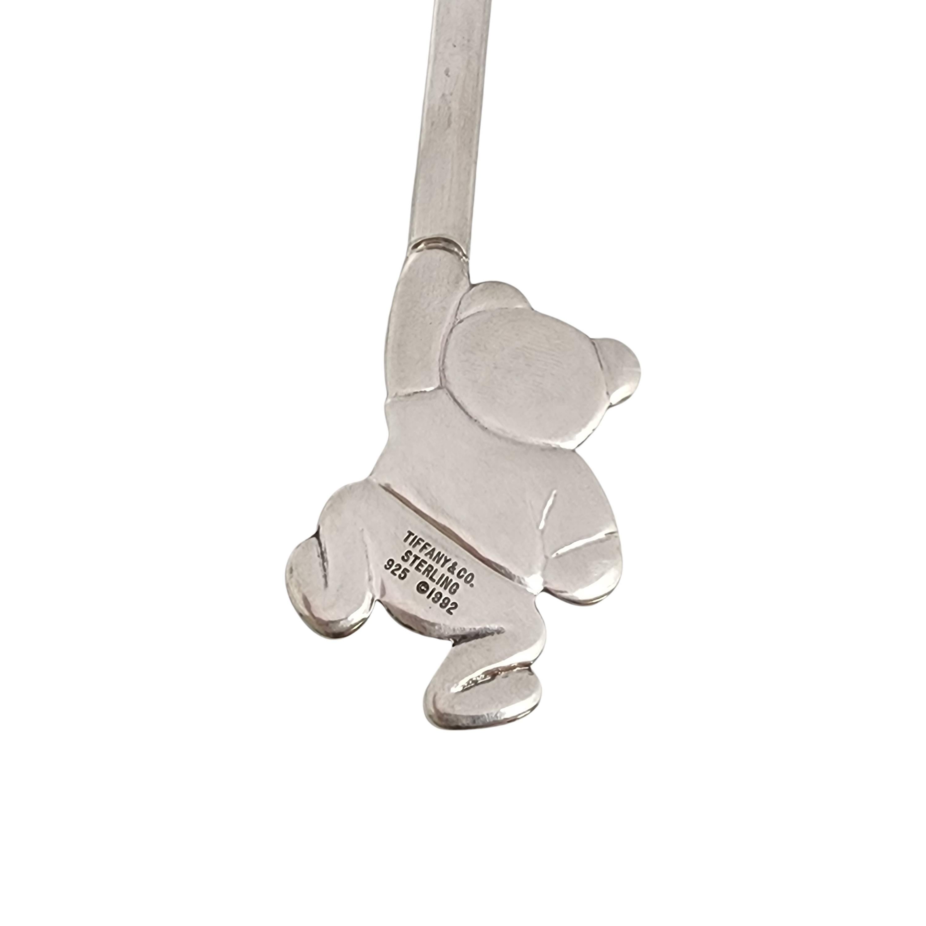 Tiffany & Co Sterling Silver Teddy Bear Baby/Child Spoon w/Box and Pouch #17258 In Good Condition In Washington Depot, CT