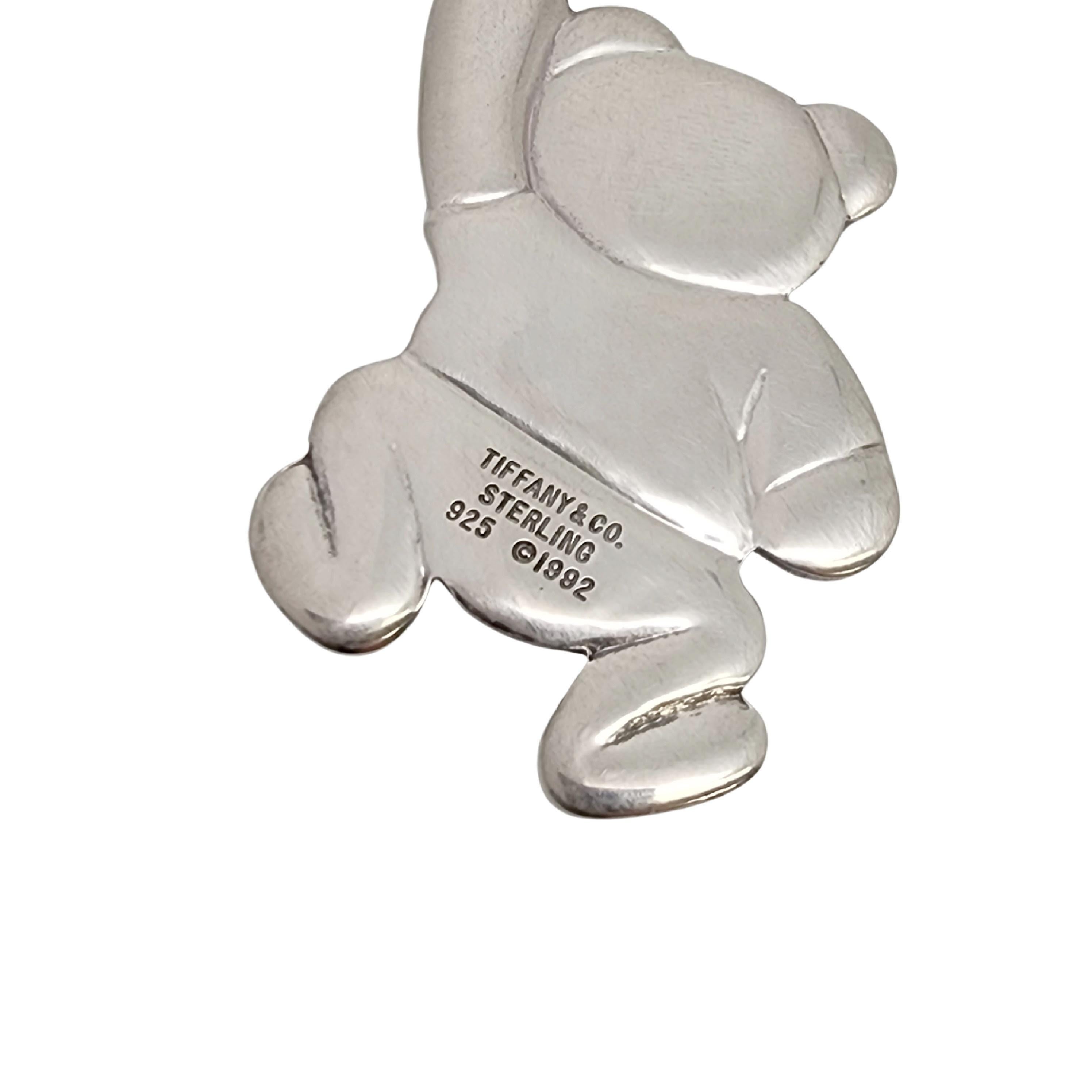 Tiffany & Co Sterling Silver Teddy Bear Baby/Child Spoon w/Box and Pouch #17258 For Sale 4