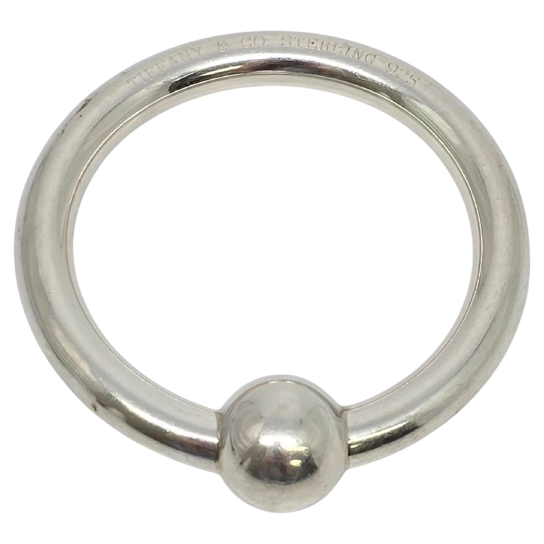 Tiffany & Co. anello di coccodrillo in argento sterling con sonaglio #22929