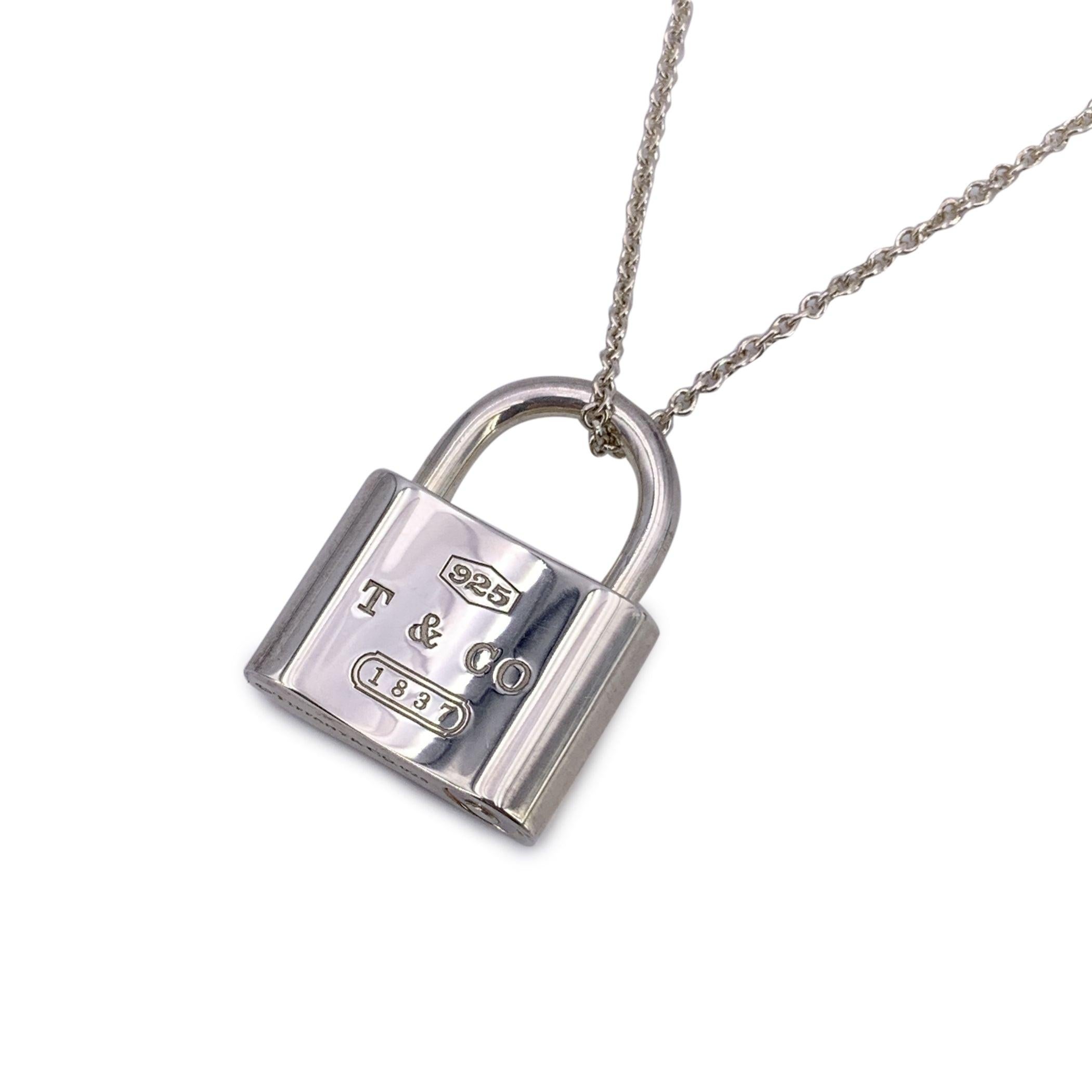 Argento Tiffany & Co. Collana con lucchetto Tiffany 1837 in argento sterling in vendita