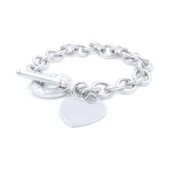 Tiffany & Co. Sterling Silver Toggle Heart Charm Bracelet