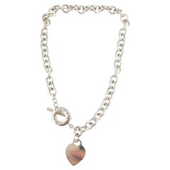 Tiffany & Co Sterling Silver Toggle Heart Tag Necklace #18135