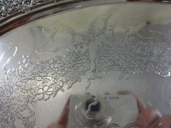 Tiffany & Co. Sterling Silver Tray Footed with Acid Etched Cherubs