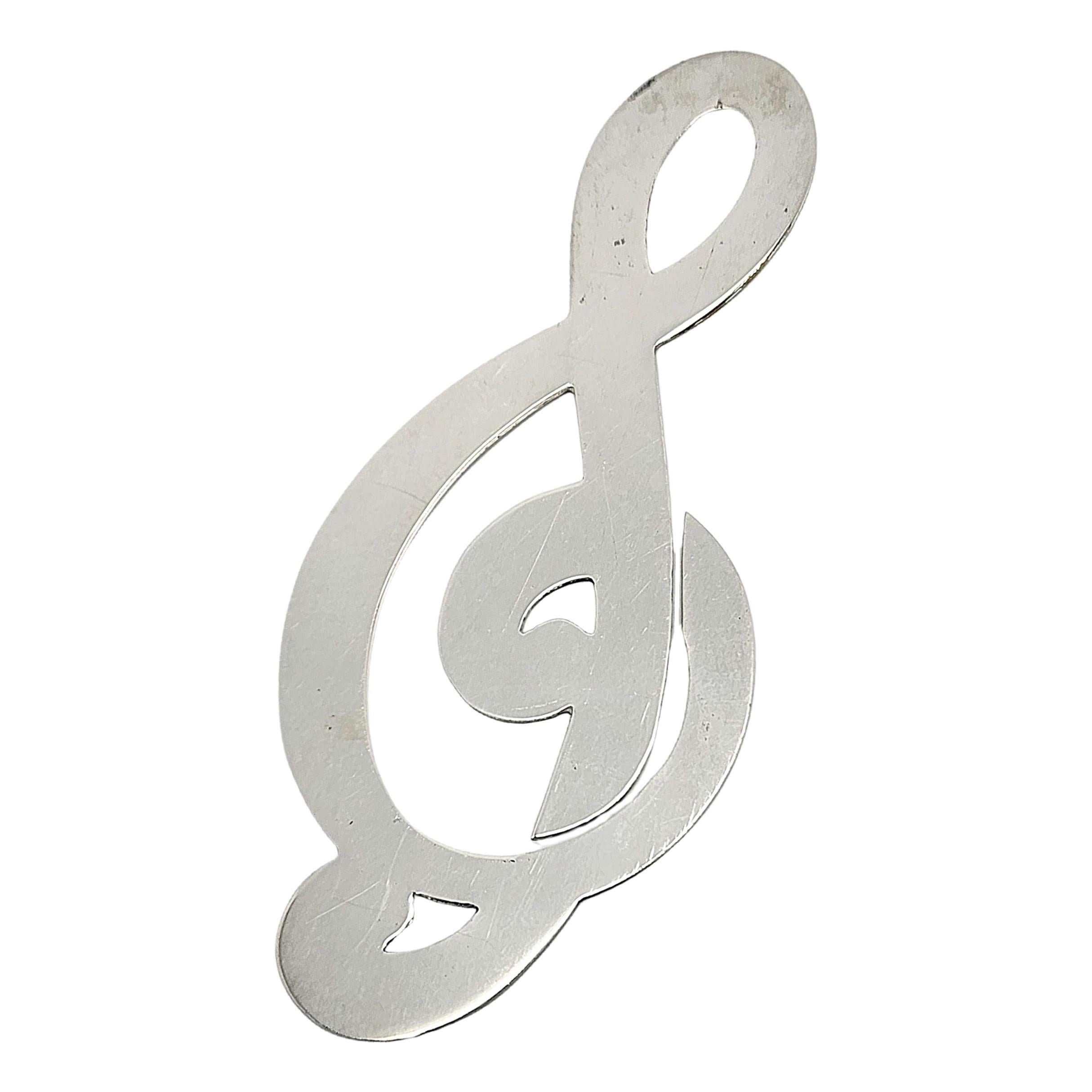 Women's Tiffany & Co Sterling Silver Treble Clef Bookmark Clip (A) #14630 For Sale